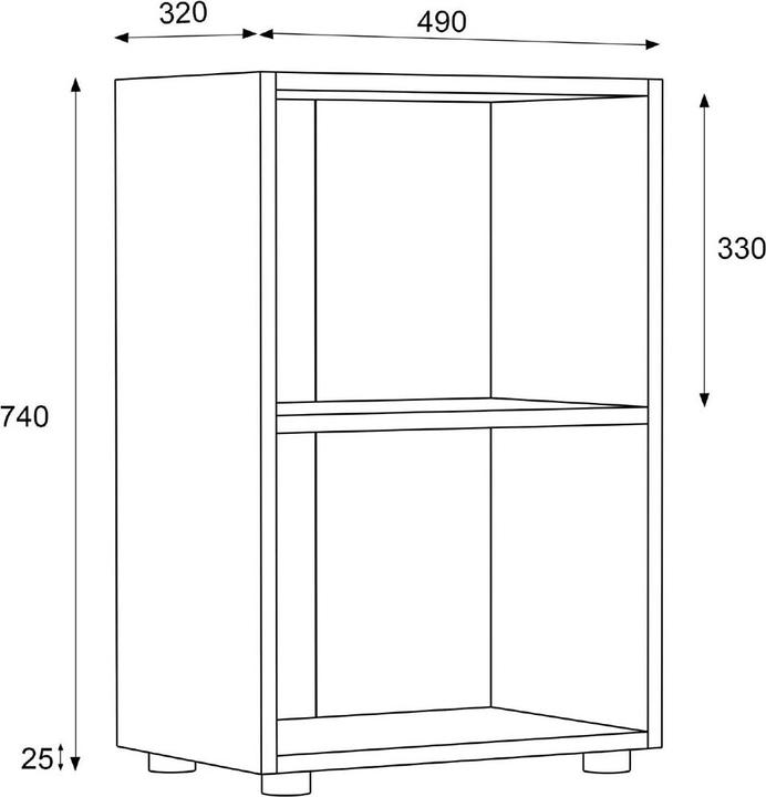 Actual product image VCM Wood Office Stand Shelf Books File Shelf Bookcase Ulas 2f (49 x 32 x 74 cm)