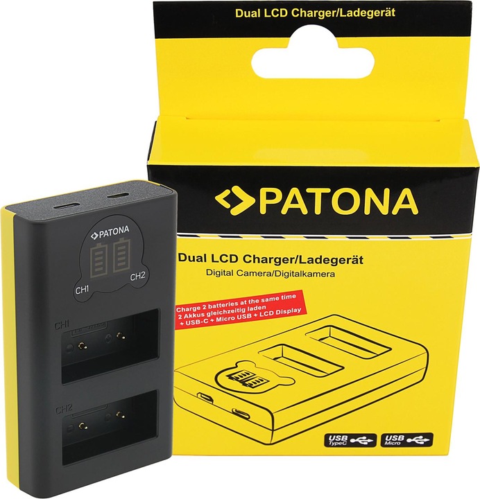 Actual product image Patona NP-W126S set (Charger, Rechargeable battery)