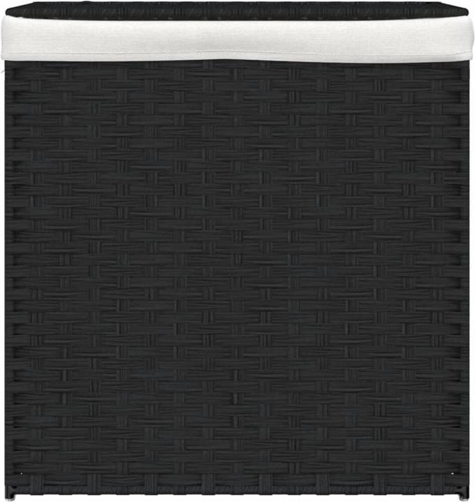 Actual product image vidaXL Laundry basket with 2 compartments Black 53x35x57 cm Poly