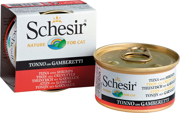 Image du produit Schesir Thon aux crevettes en gelée (Adulte, Junior, Senior, 1 pcs, 85 g)