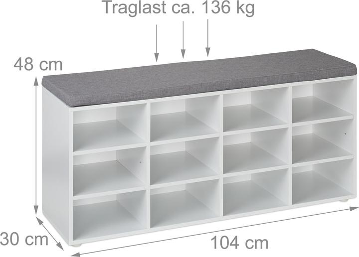 Image du produit Relaxdays Schuhbank (104 x 30 x 48 cm)