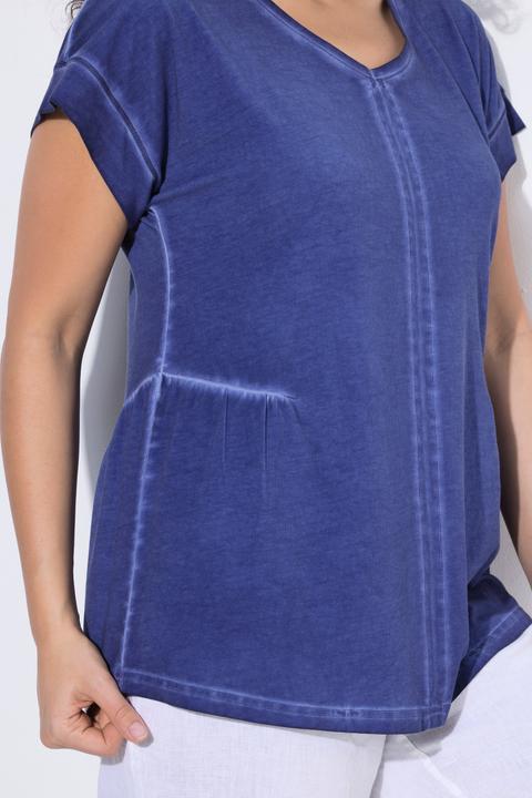 Produktbild Ulla Popken T-Shirt, cold dyed, Oversized, V-Ausschnitt, Halbarm (42, 44)