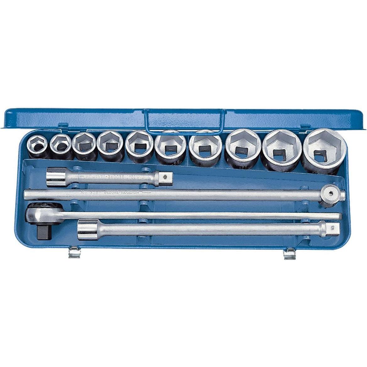 Gedore, Steckschlüssel + Stecknuss, 32 EMZ Steckschlüssel-Satz 3/4" 14-teilig 6-kant 22-50 mm