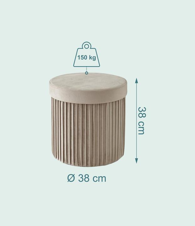 Actual product image Relaxdays Hocker aus Samt mit Stauraum