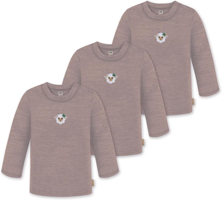 Normani 3er Pack Baby Merino Longsleeve „Taupo" - 9467 (68)