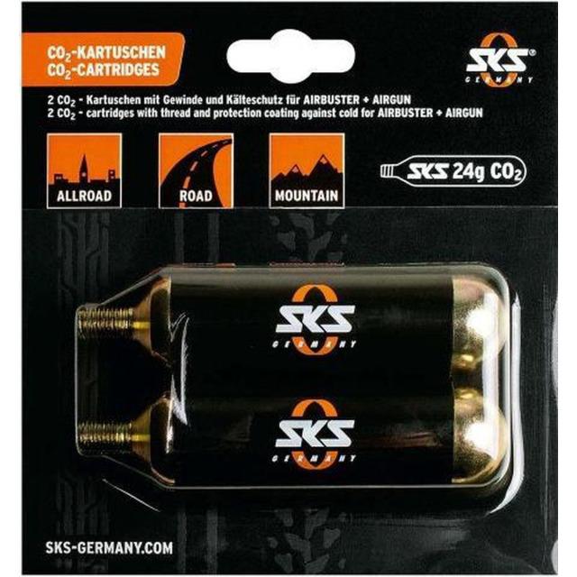 Actual product image SKS CO2 cartridges 2 x 24g with thread (Replacement CO2 cartridges)