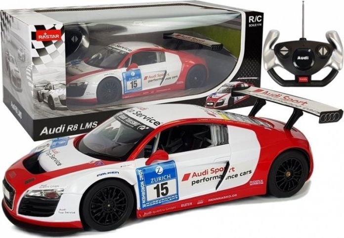 Produktbild Rastar Auto R/C Audi R8 LMS 1:14 weiss o-rot