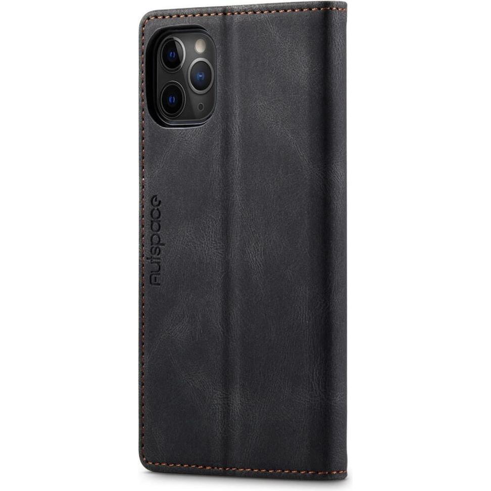 Thumbnail - Cover-Discount iPhone 11 Pro - Vintage Flip Case Hülle schwarz (Apple iPhone 11 Pro), Smartphone Hülle, Schwarz