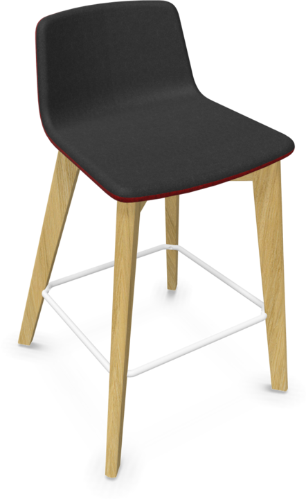 Black, White, red melange, Ash natural light grey stained