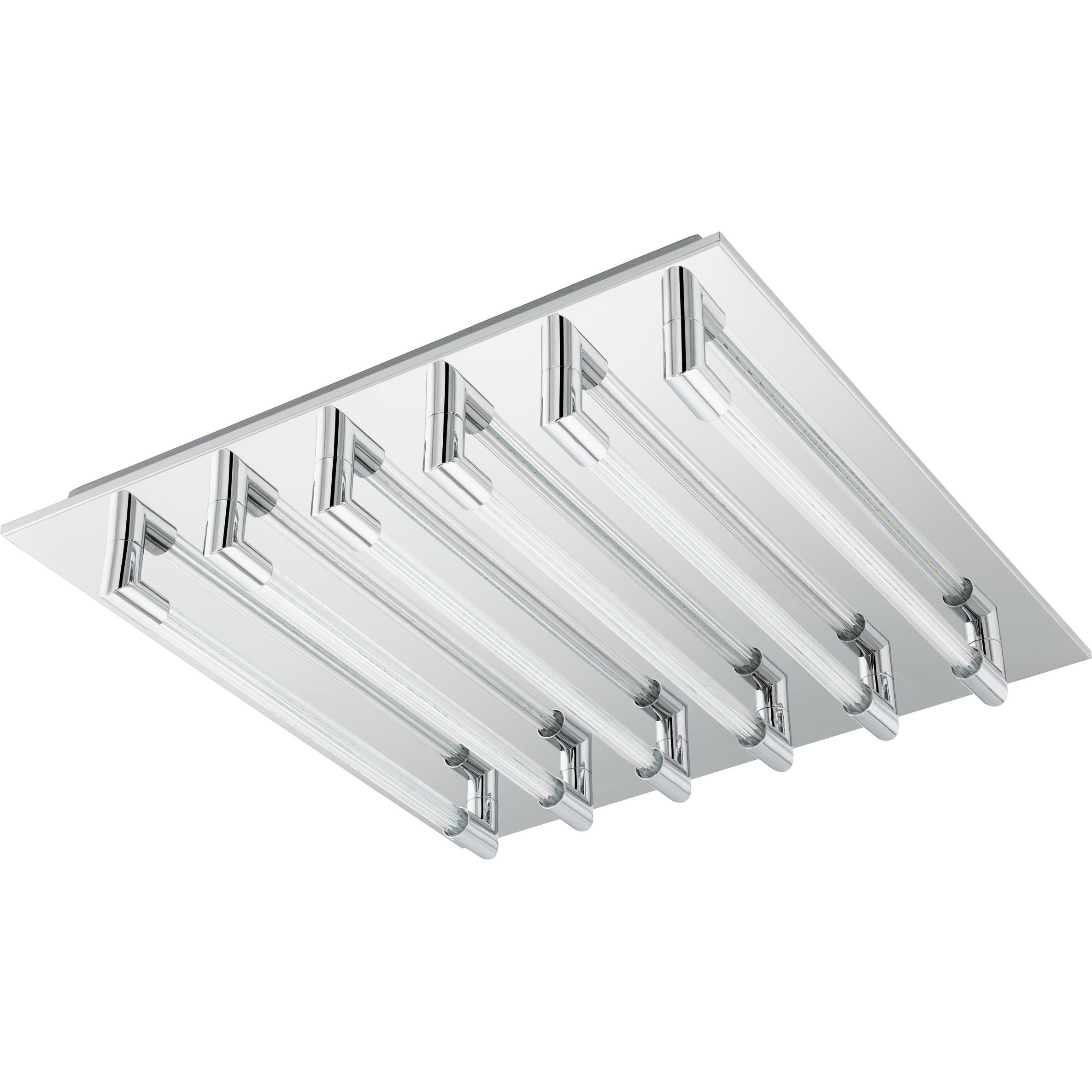 EGLO, Wandleuchte + Deckenleuchte, 95399 Velarde LED Deckenleuchte 6x4W Stahl Chrom