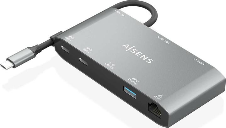 Produktbild Aisens USB-C DOCK 8 EN 1 HDMI VGA RJ45 2XUSB-A 2XUSB-C 5G USB-C PD (USB-C, 8 Ports)