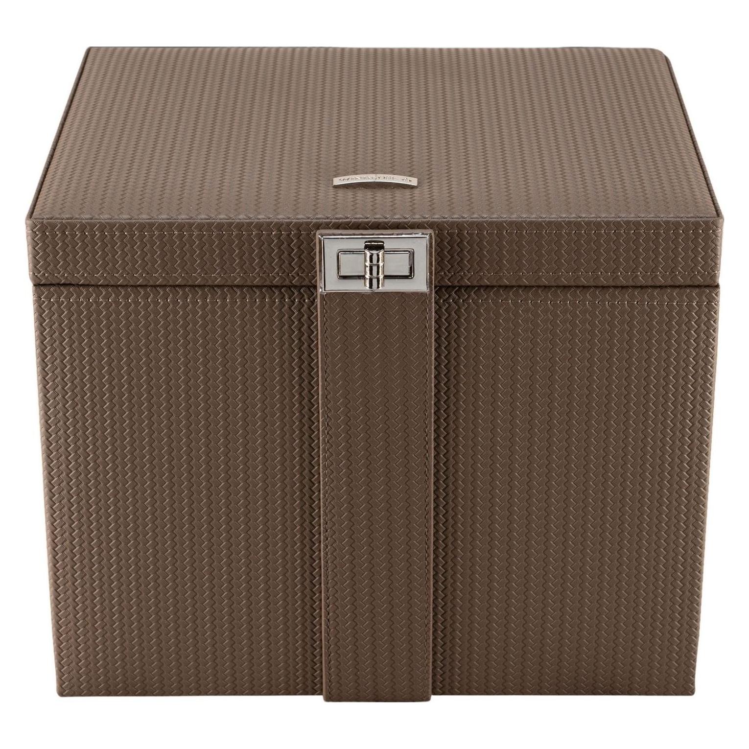 Windrose, Uhrenbox + Schmuckaufbewahrung, 803955.02 - Schmuckkoffer Xl Mit Reiseetui Corbello Mocca, Braun