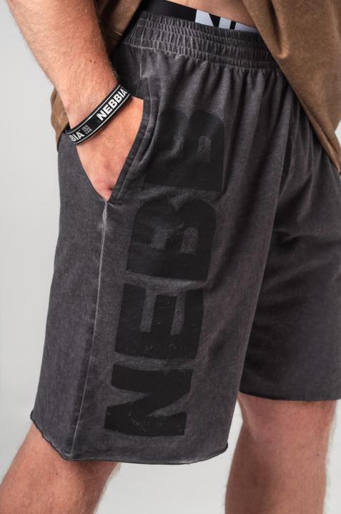 Actual product image Nebbia Washed-off Sweatshorts 367 - black (XXL)