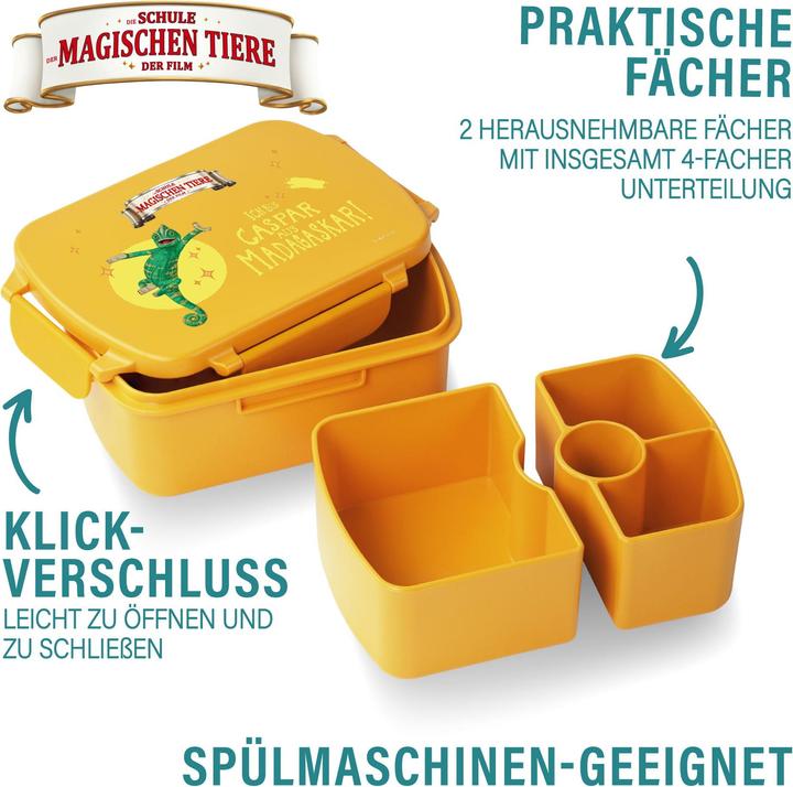 Actual product image Awave The School of Magical Animals lunch box snack box, made of rPET | yellow, Caspar