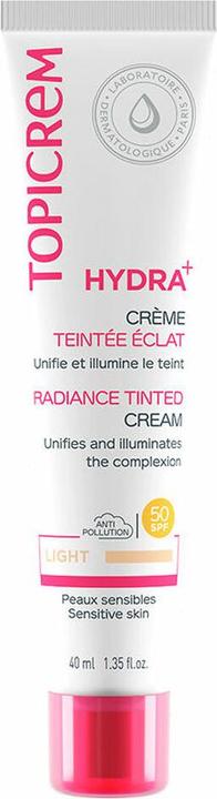 Topicrem Moisturizing toning skin cream SPF 50 (Radiance Tinted Cream) 40 ml - Shade: Claire - (40 ml, Tagescreme, SPF 50)