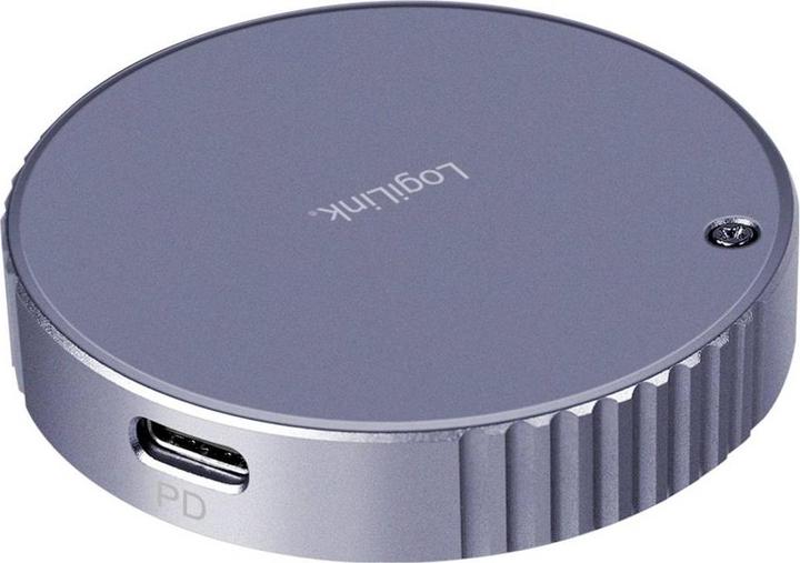 Actual product image LogiLink Magnetisches USB 3.2 Gen2 SSD-Gehäuse, 100 W PD, MagSafe-kompatibel, Spacegrau (M.2 2230, M.2 2242)