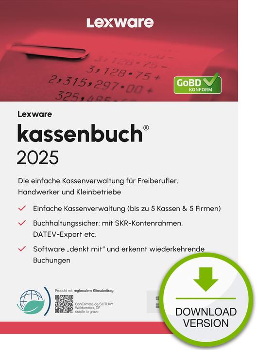 Produktbild Lexware ESD Kassenbuch Version 24.00 2025 unbegrenzte Laufzeit Download (12 Monate)