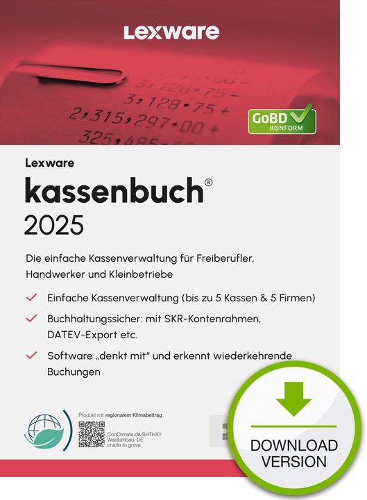 Produktbild Lexware ESD Kassenbuch Version 24.00 2025 unbegrenzte Laufzeit Download (12 Monate)