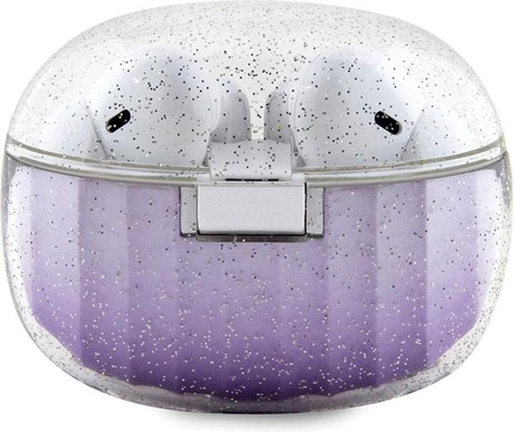 Produktbild Guess słuchawki Bluetooth GUTWSHDGKEEU TWS + stacja dokująca fioletowy/purple Glitter Gradient (4 h, Docking, Kabellos)