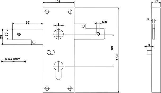 Produktbild Magni 1 Stück Garagentor-Schloss Bever 8301 PZ60/9 seitl. schliessend (Profilzylinder)
