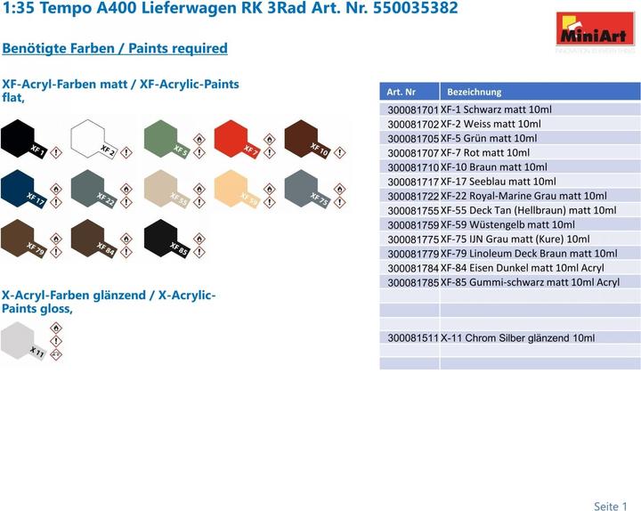 Immagine prodotto Mini art Furgone per consegne Tempo A400. Furgone tedesco a 3 ruote per consegne