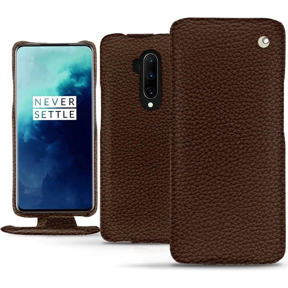 Noreve Lederschutzhülle vertikal (OnePlus 7T Pro), Smartphone Hülle, Braun