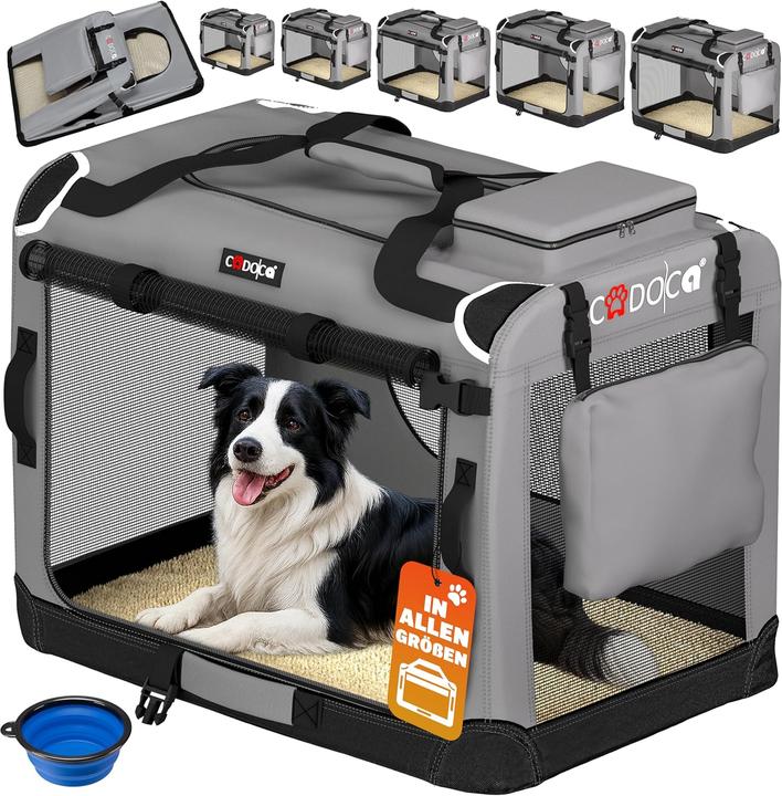 Cadoca Faltbare Hundetransportbox XL (82 x 56 x 58 cm) (Hund, Faltbar)