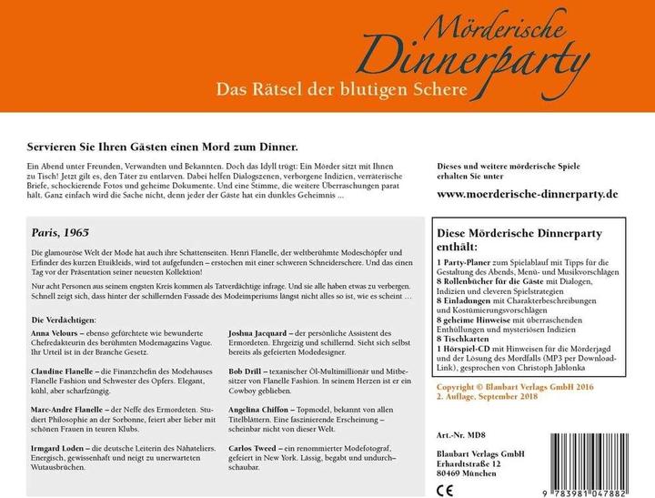 Actual product image Murderous dinner party The mystery of the bloody scissors (German)