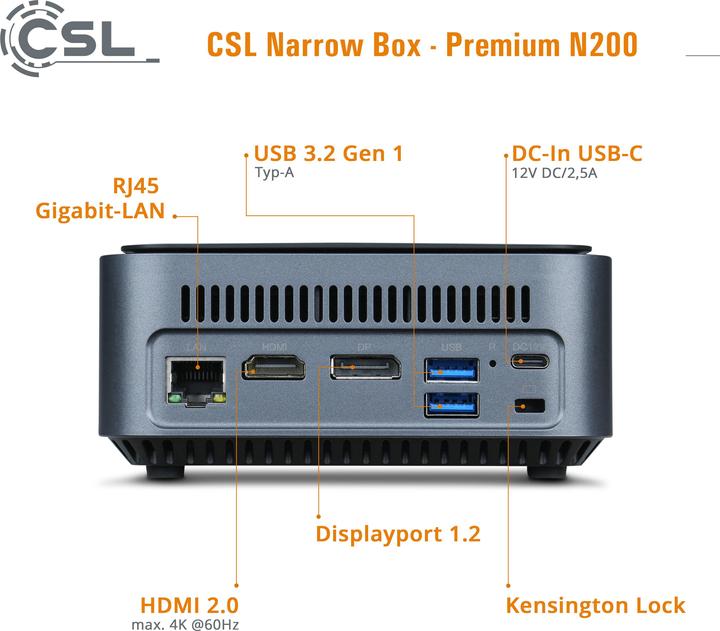 Produktbild CSL Narrow Box (Intel N200, 32 GB, 2000 GB, Intel UHD Graphics)