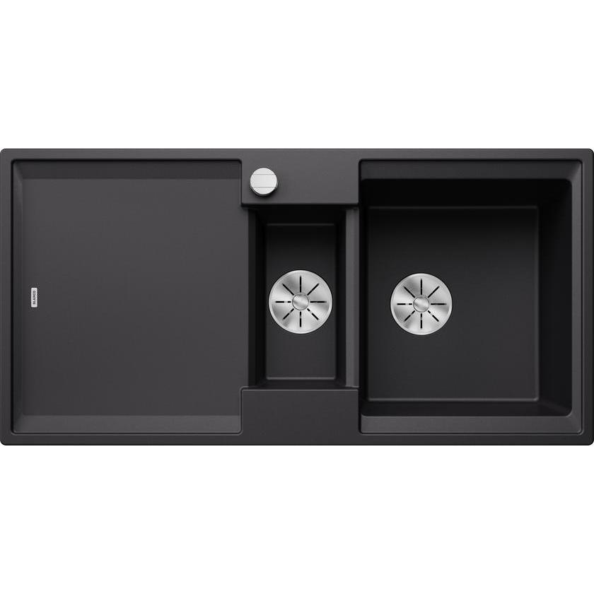 Blanco, Spülbecken, ADIRA 6 S SILGRANIT schwarz Einbauart: Einbau von Oben reversibel mit Ablauffernbedie (Einbauspüle, ...