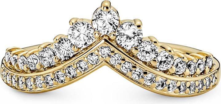 Actual product image Pandora 14k Gold Timeless Wishbone Diadem Ring (56)