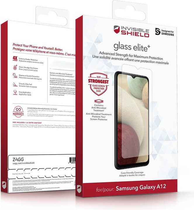 Image du produit Zagg InvisibleShield Glass Elite+ Samsung (e) (1 pièce(s), Samsung Galaxy A12)