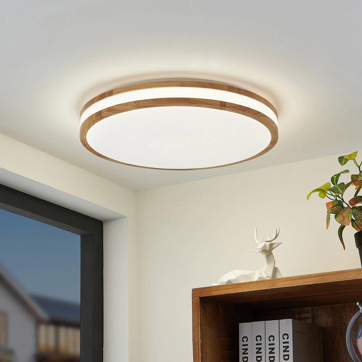 Actual product image Lindby Emiva LED ceiling lamp, light strip centered (2000 lm)