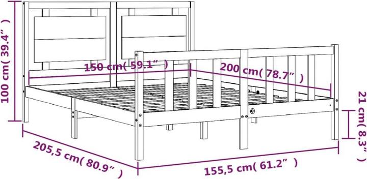Produktbild vidaXL Bettrahmen (150 x 200 cm)