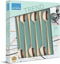 Produktbild Amefa AUSTIN Longdrink-/Latte Macchiato Löffel Set 6-teilig PVD gold, satiniert (6 Stück, Gabel)