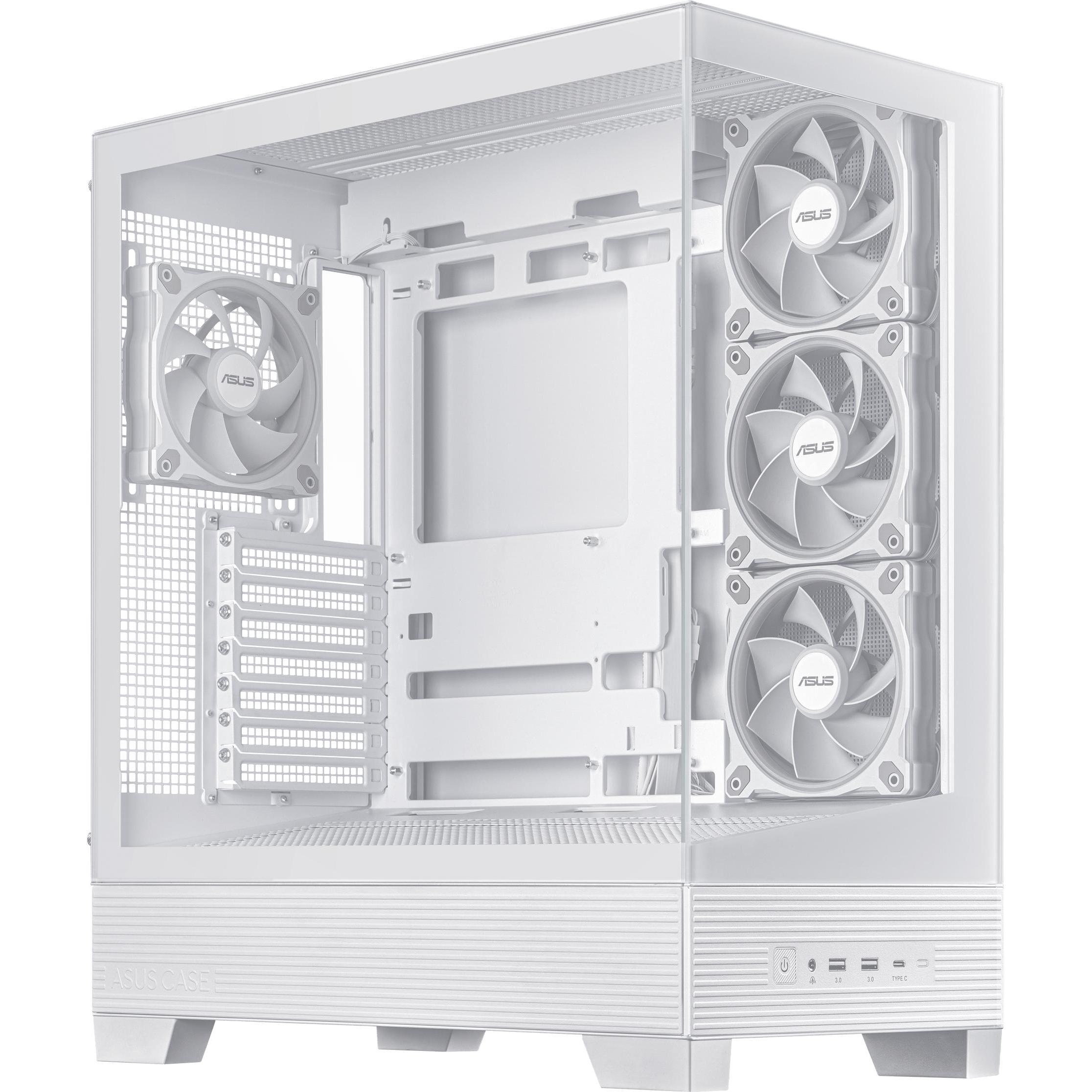 ASUS A31 Plus Tg Argb White (mATX, Mini-ITX, ATX), PC Gehäuse, Weiss