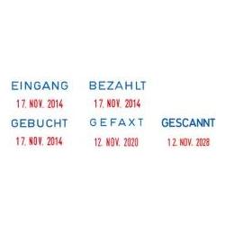 Colop Datumstempel Mini Dater S160 mit Text Gescannt Abdruck Blau/Rot (147647)