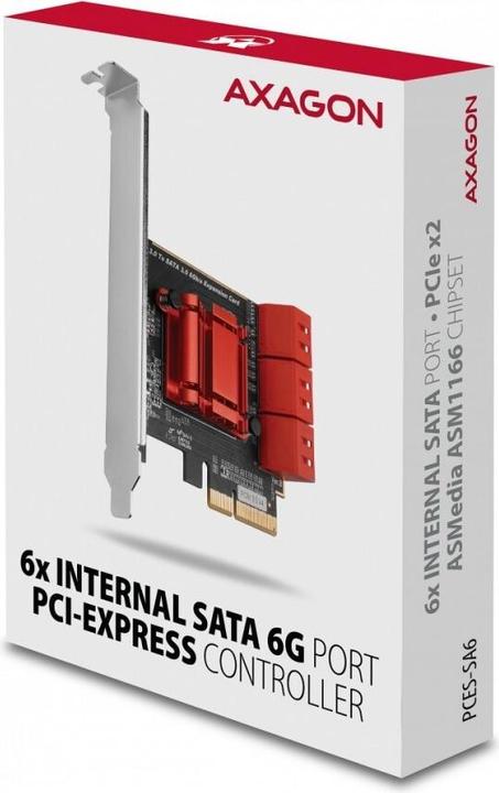 Actual product image Axagon PCES-SA6 interface cards/adapter Internal SATA