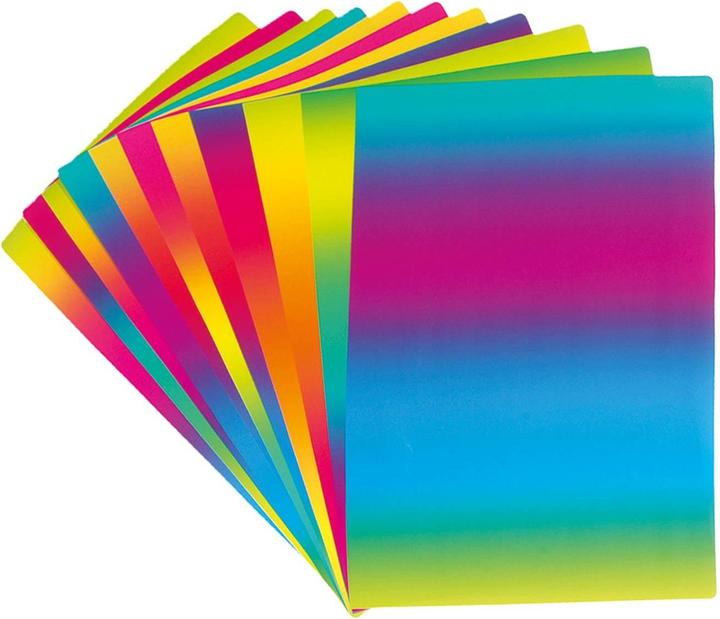 Image du produit Folia Chemise avec carton arc-en-ciel, brillant, imprimé sur les deux faces, 10 feuilles, 200 g/m2 (200 g/m², 10 x)
