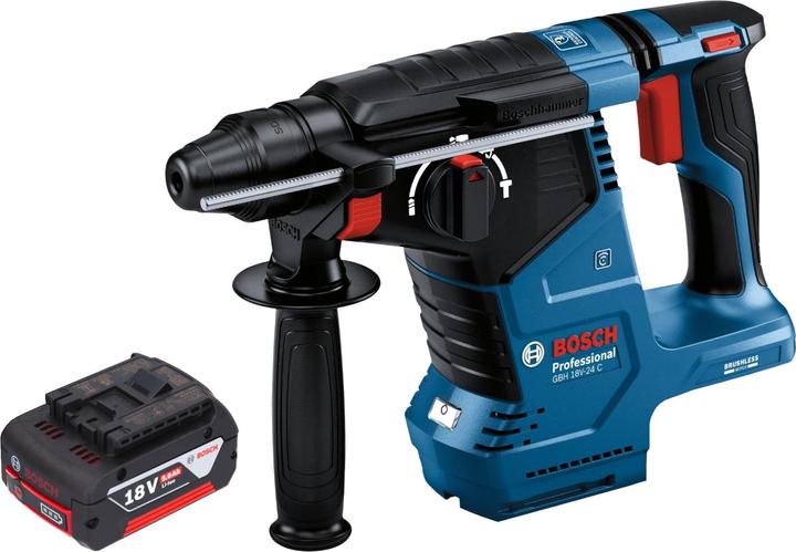 Actual product image Bosch Professional Bosch GBH 18V-24 C Professional Akku Bohrhammer 18 V 2,4 J Brushless SDS plus + 1x Akku 5,0 Ah -