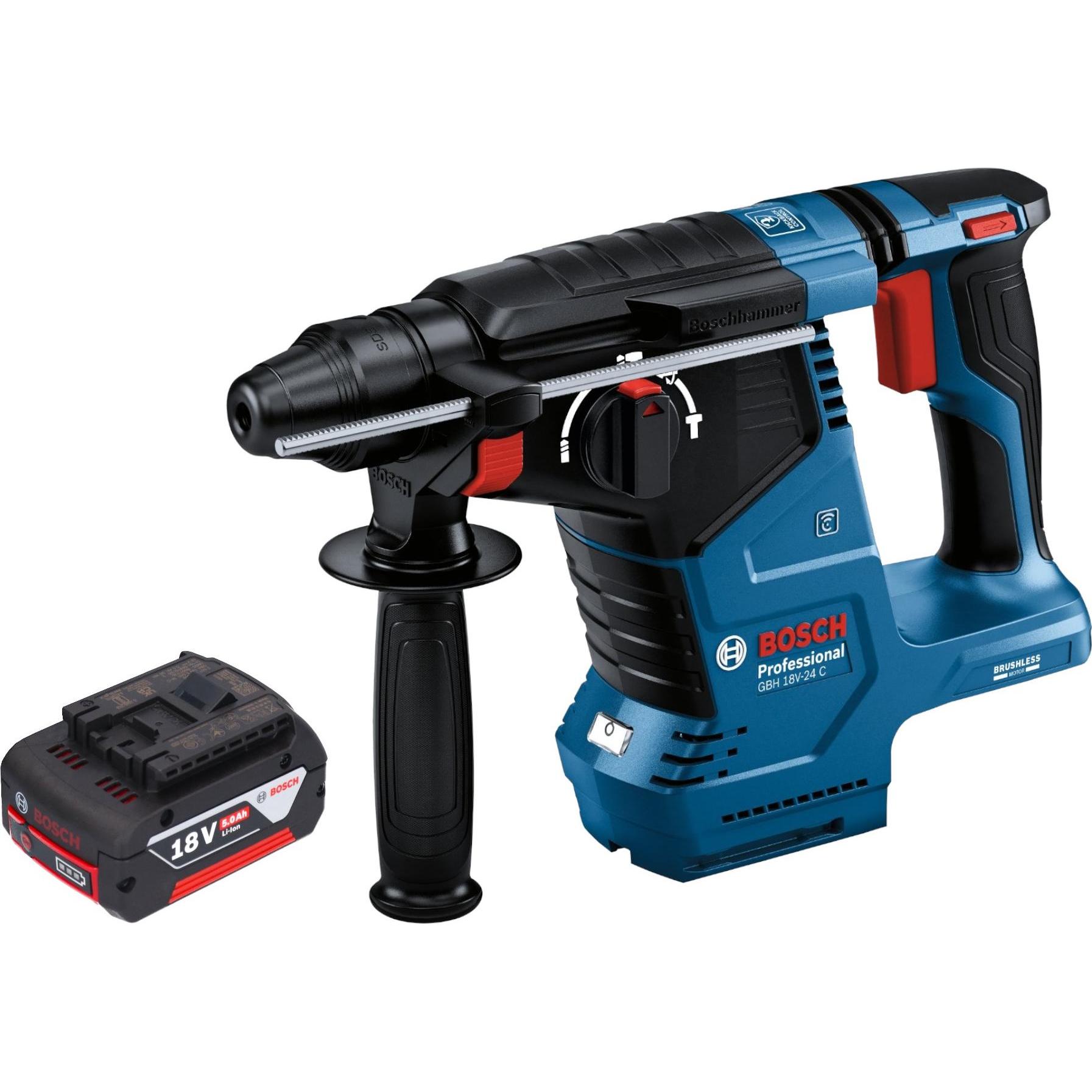 Bosch Professional, Bohrmaschine + Akkuschrauber, Bosch GBH 18V-24 C Professional Akku Bohrhammer 18 V 2,4 J Brushless S...