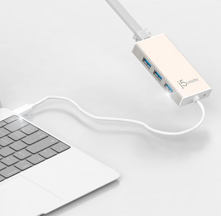 Actual product image j5Create USB 3.0 Type-C Hub (USB-C, 3 Ports)
