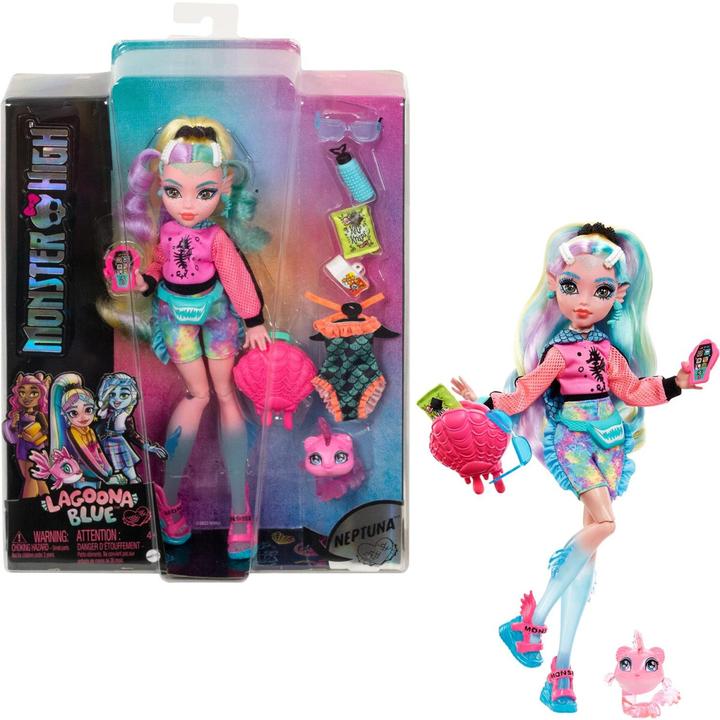 Image du produit Monster High Lagoona Blue Doll With Pet And Accessories (Poupée bleue avec animaux et accessoires)