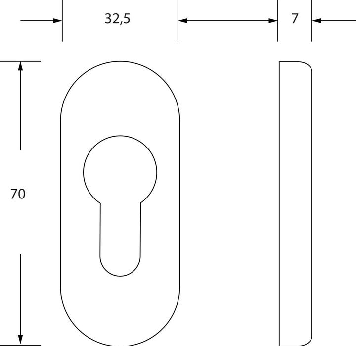Image du produit FSB Rosace de clé 17 1757 Acier inoxydable 6204 PZ ovale