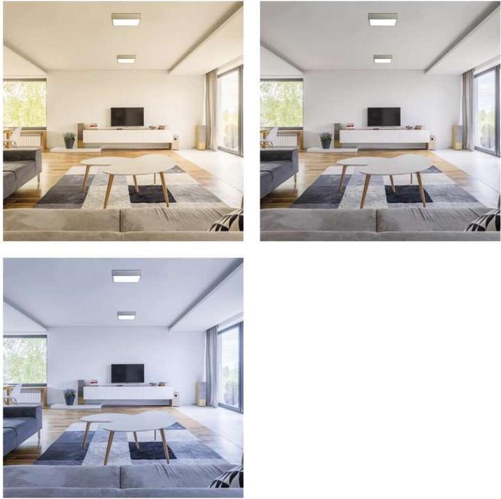 Actual product image Emos Surface-mounted LED light NEXXO, square, silver, 21W, with Change CCT (1900 lm)
