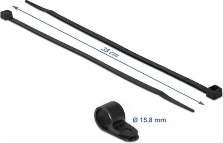 Actual product image Delock Cable tie kit - 35 cm - Black (350 mm, 10 pcs.)