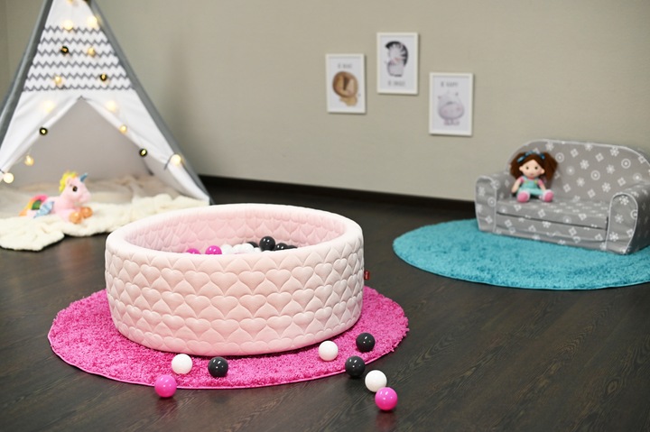 Actual product image Knorrtoys Ball pool soft - "Cosy heart rose" - 300 balls cream/grey/rose (approx. 6cm diameter)