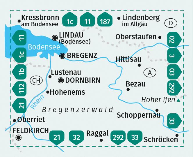 Etichetta energetica Mappa escursionistica 2 Bregenzerwald, Westallgäu 1:50.000