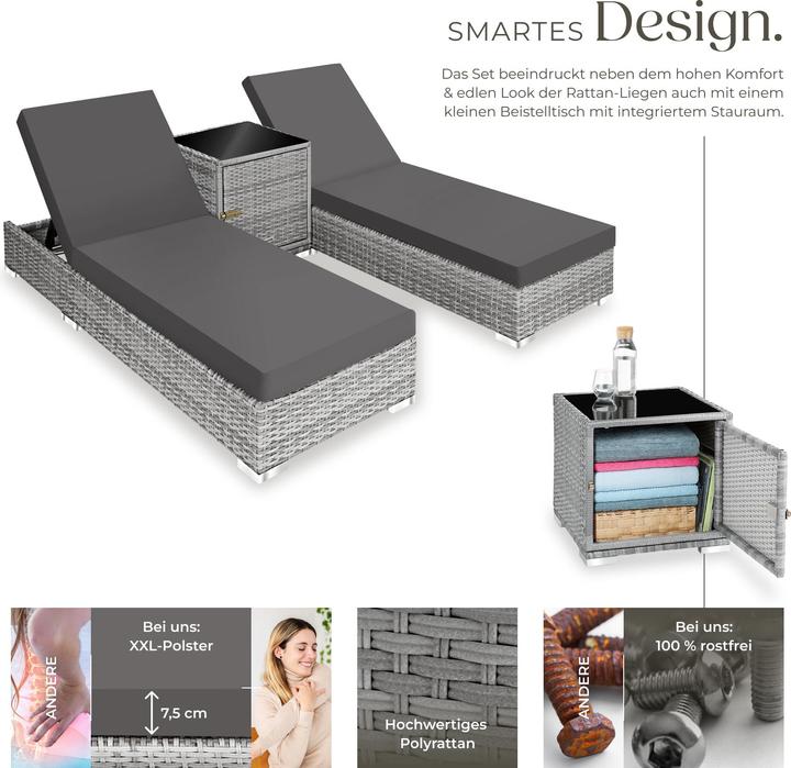 Actual product image tectake Sunbeds (184 cm)