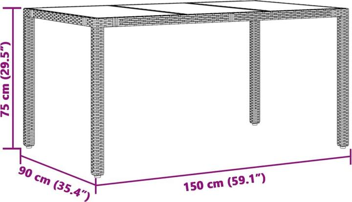 Produktbild vidaXL Gartentisch (150 x 90 x 75 cm)